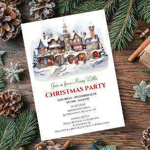 Convites Vila de Natal minimalista cena de inverno aconcheg