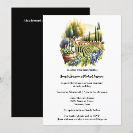 Convites Villa aquarela italiana Vino chic