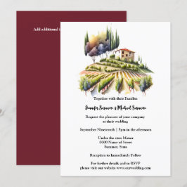 Convites Villa Tuscan watercolor villa Tuscan Winery Italia