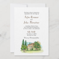 Villa Watercolor Italiano Casamento Ultra Papel