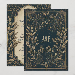 Convites Vimeiro Encantado Azul e Dourado