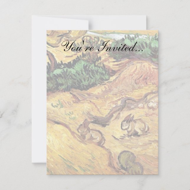 Convites Vincent Van Gogh - Campo com Dois Coelhos Arte Fin (Frente)