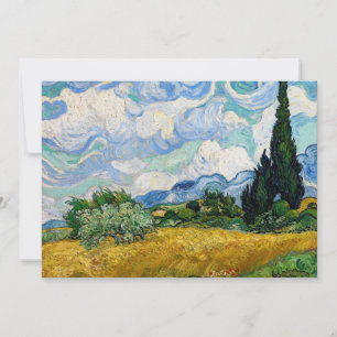 Convites Vincent Van Gogh - Campo de Trigo com Ciprestes