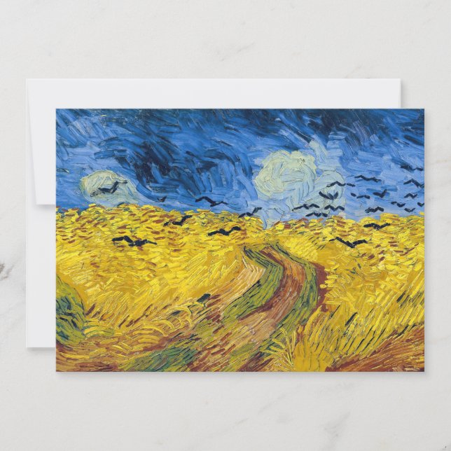 Convites Vincent van Gogh - Campo de trigo com corvos (Frente)