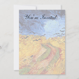 Convites Vincent Van Gogh - Campo de Trigo com Corvos Preto