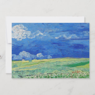 Convites Vincent van Gogh - Campos de trigo sob nuvens de t