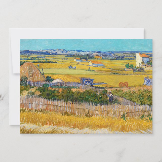 Convites Vincent van Gogh - Colheita em La Crau (Frente)