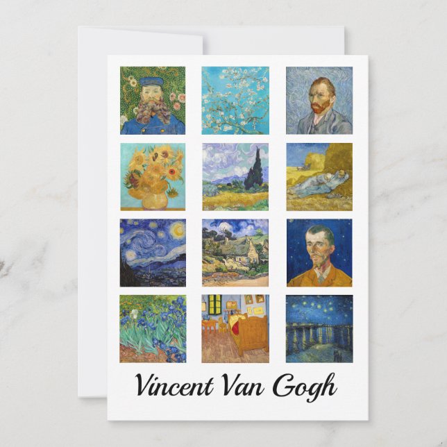 Convites Vincent Van Gogh - Grelha de Mastercastas (Frente)