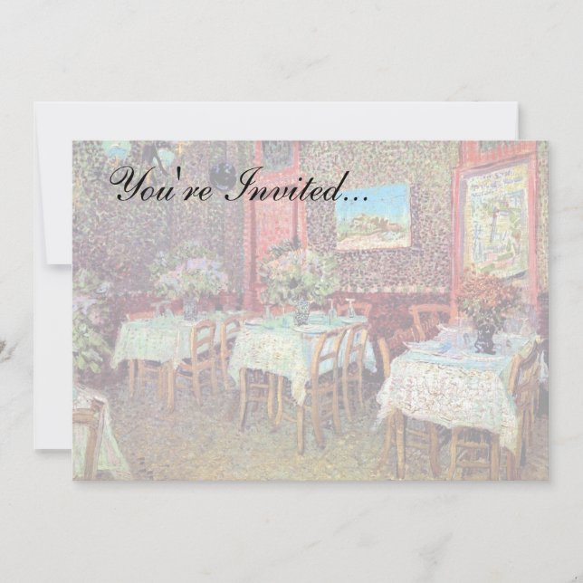Convites Vincent Van Gogh - Interior de um Restaurante (Frente)
