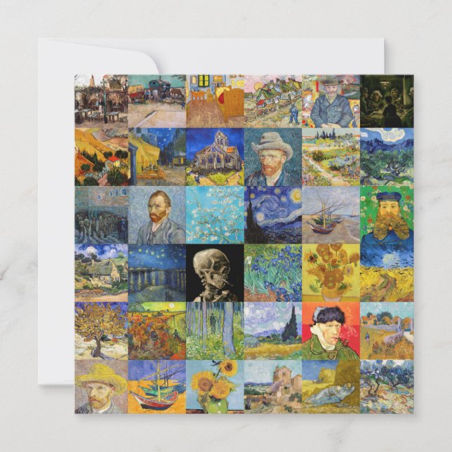 Convites Vincent van Gogh - Masterworks Mosaic Patchwork (Frente)