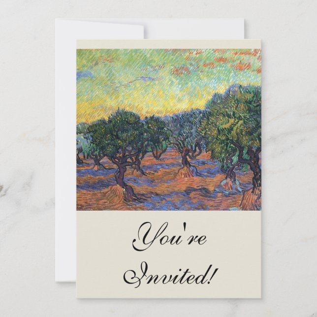 Convites Vincent Van Gogh Olive Grove Impressionismo Arte (Frente)