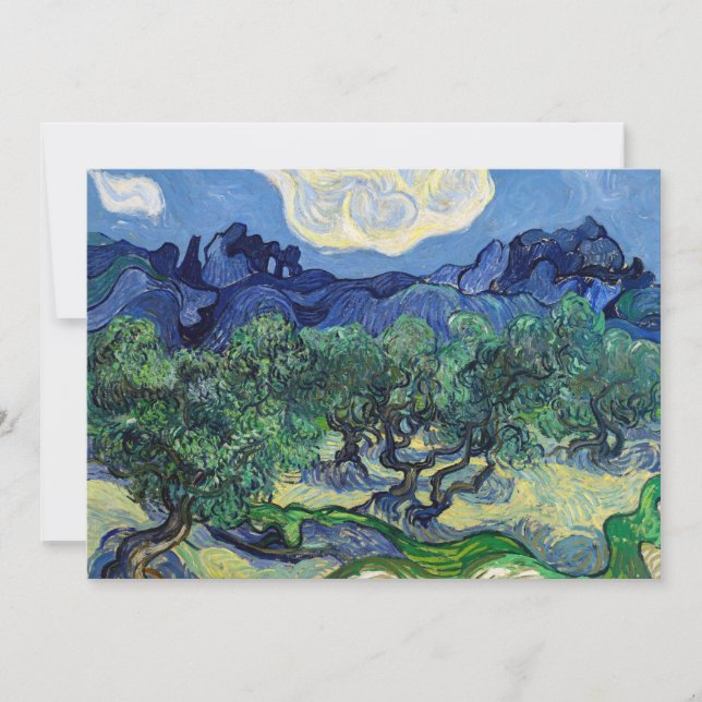Convites Vincent van Gogh - Oliveiras com os Alpilles (Frente)