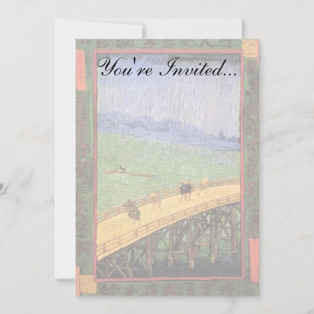 Convites Vincent Van Gogh - Ponte Na Chuva Arte Japonesa (Frente)