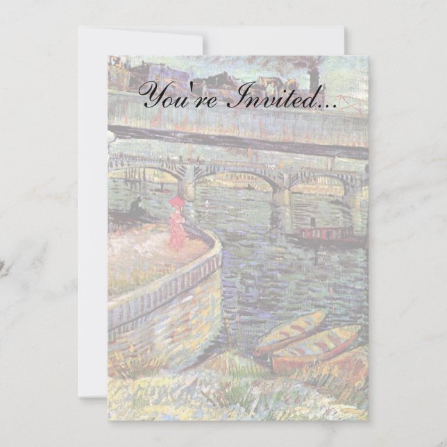 Convites Vincent Van Gogh - Pontes Através Do Sena (Frente)