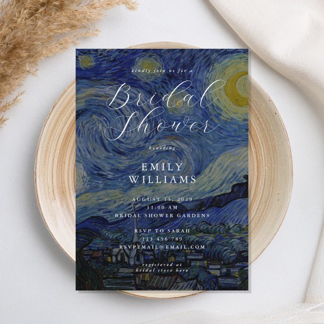 Convites Vincent Van Gogh Starry Night Chá de panela (Criador carregado)