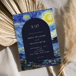 Convites Vincent Van Gogh Starry Night Weding<br><div class="desc">Convite de casamento moderno e elegante com a pintura Vincent Van Gogh Starry Night</div>