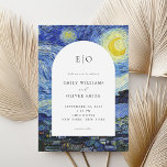 Convites Vincent Van Gogh Starry Night Weding<br><div class="desc">Convite de casamento moderno e elegante com a pintura Vincent Van Gogh Starry Night</div>