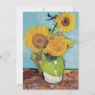 Convites Vincent Van Gogh - Três Girassóis num Vaso
