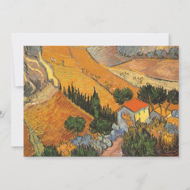 Convites Vincent van Gogh - Vale com Lavrador (Frente)