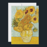 Convites Vincent Van Gogh - Vase com Doze Girassóis<br><div class="desc">Vase com Doze girassóis / Vase avec douze tournesols - Vincent Van Gogh,  agosto de 1888 - Sunflower 1888 terceira versão (F456)</div>
