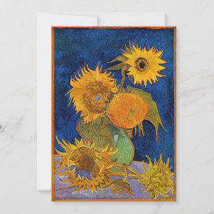 Convites Vincent van Gogh - Vaso com Cinco Girassóis