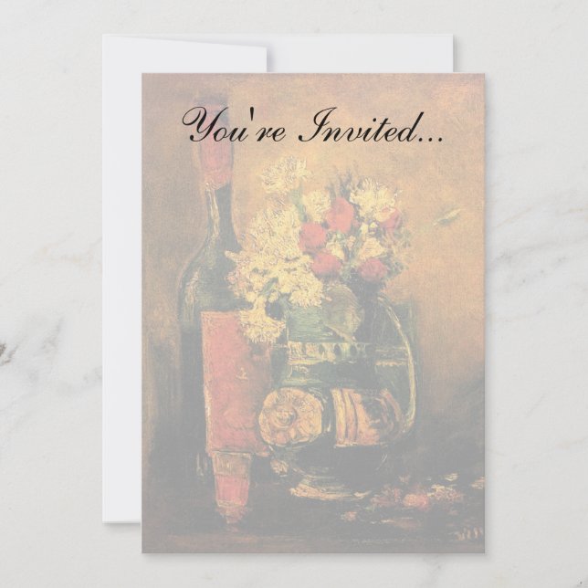 Convites Vincent Van Gogh - Vaso Com Cravos Arte Fino (Frente)