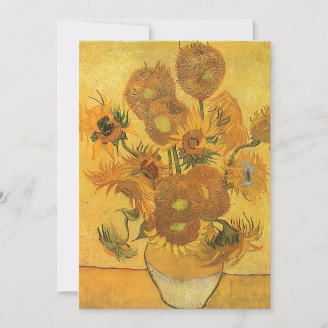 Convites Vincent van Gogh - Vaso com Quinze Girassóis (Frente)