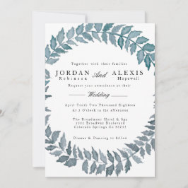 Convites Vinha Azul de Aço | Watercolor Wreath Wedding