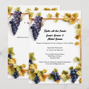 Convites Vinha casada outono uvas de outono vinhas elegânci