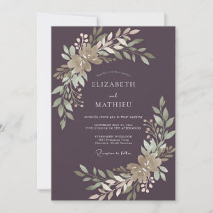 Convites Vinha de Champanhe Dourado Ameixa Casamento