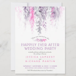 Convites Vinhas aquarelas: indigo após a festa de casamento