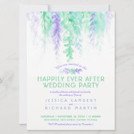 Convites Vinhas aquícolas azuis verdes após a festa de casa