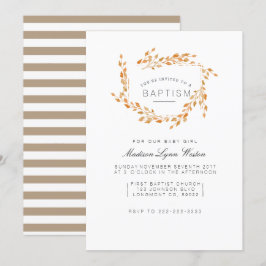 Convites Vinhas do outono | Floral Watercolor Baptism