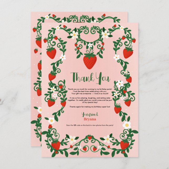 Convites Vinhas Florais Rosa E Vermelho Castanho Amoreira C (Frente/Verso)