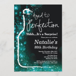 Convites Vinho de 80 de Aniversário Surpresa Envelhecido at