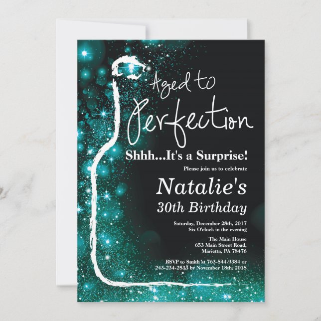 Convites Vinho de aniversário de 30 anos Surpresa Envelheci (Frente)