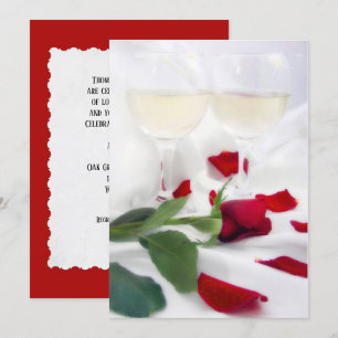 Convites Vinho de aniversário e celebração de rosa