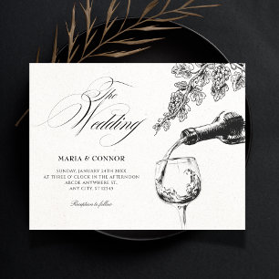 Convites Vinho de bebida elegante casamento 