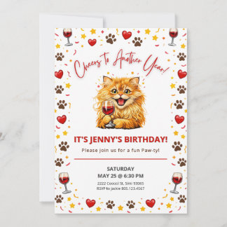 Convites Vinho do Gato Feliz Aniversário Brindes a Mais um 