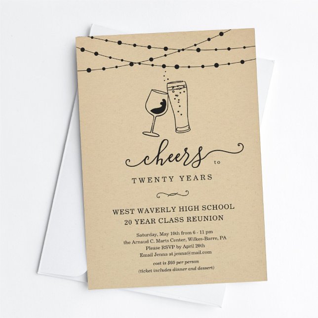 Convites Vinho e cerveja para qualquer ano de união (Criador carregado)