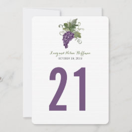 Convites Vinho em aquarela Vinha | Número da Mesa