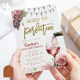 Convites Vinho Envelhecido à Perfeição Adulto Aniversário d