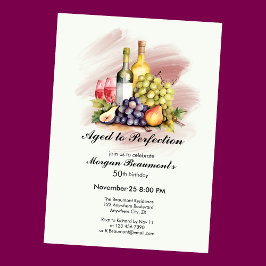 Convites Vinho Envelhecido em Perfeição Parecido com a 50ª 