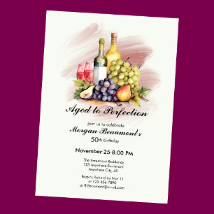 Convites Vinho Envelhecido em Perfeição Parecido com a 50ª 
