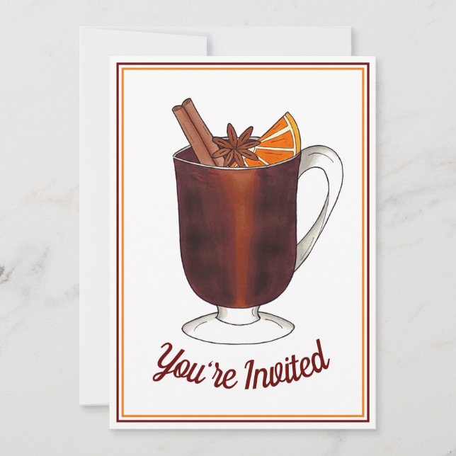 Convites Vinho Mulled Bem-Vindo à Casa Aberta Festa de Aque (Frente)