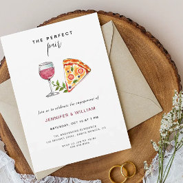Convites Vinho & Pizza Par perfeito Festa de Noivado