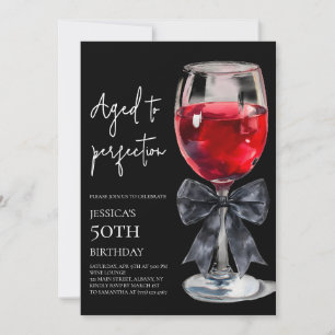 Convites Vinho Preto Envelhecido à Perfeição Aniversário de