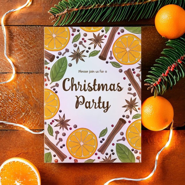 Convites Vinho quente de Natal apimentado (Christmas mulled wine spicy invitation)