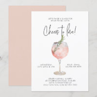 Vinho rosa elegante aplaude Chá de panela