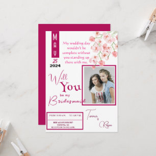 Convites Vinho Rosa Flor